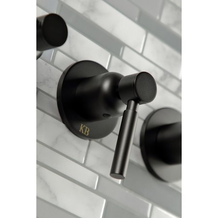 Kingston Brass Tub and Shower Faucet, Matte Black, Wall Mount KBX8130DL